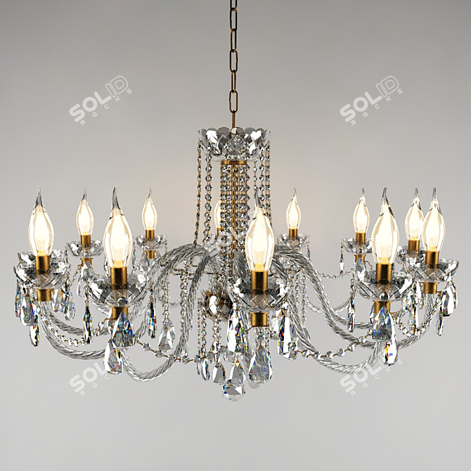 Preciosa Hanging Chandelier - Elegant Crystal Lighting 3D model image 1