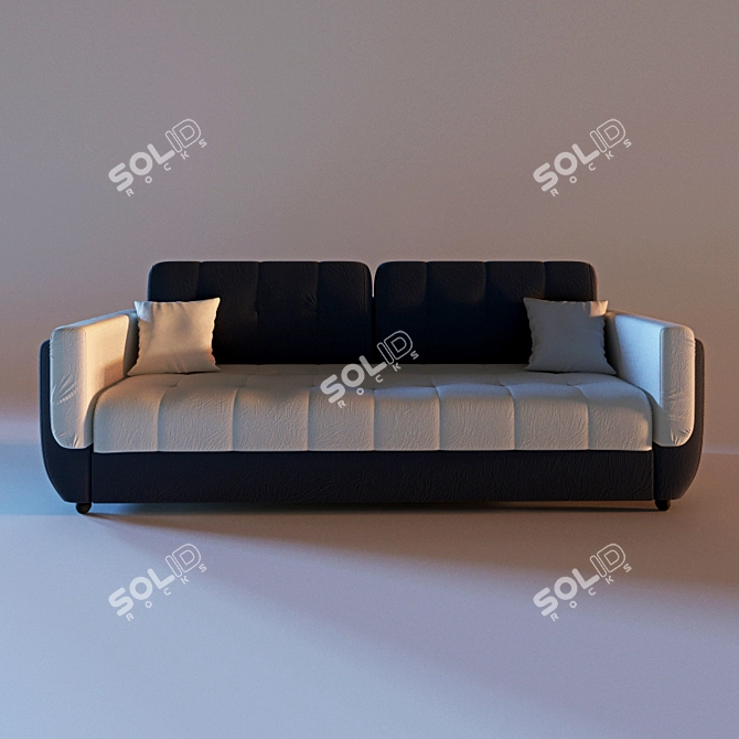 Sleek 3-Seater Sofa 3D model image 2