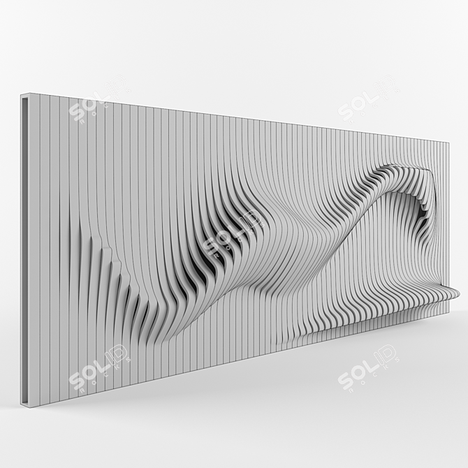 Elegant Parametric Wall Shelf 3D model image 1
