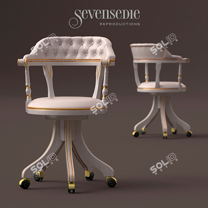 Vintage White Armchair Eleonora 3D model image 1