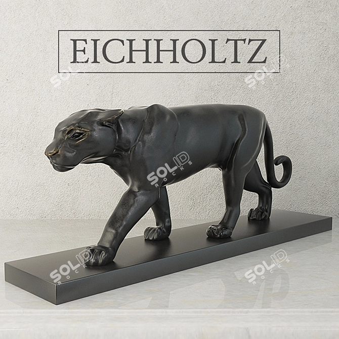 Elegant Eichholtz Panther Sculpture 3D model image 1
