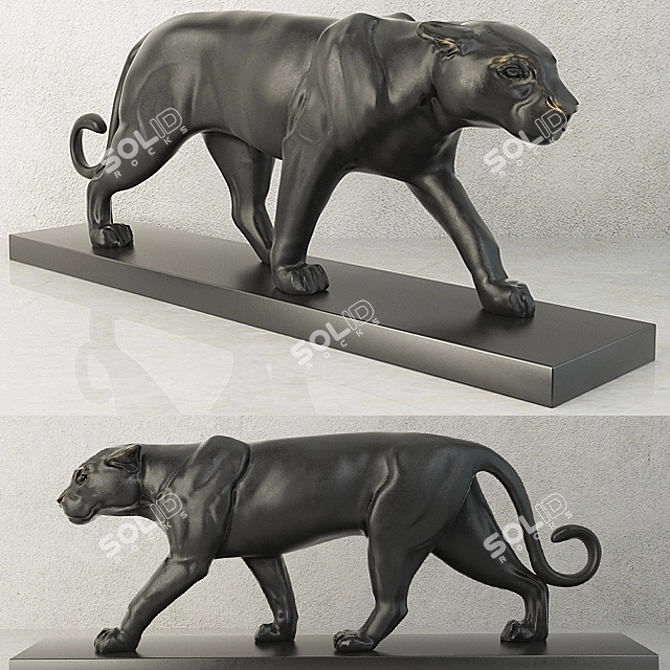 Elegant Eichholtz Panther Sculpture 3D model image 2