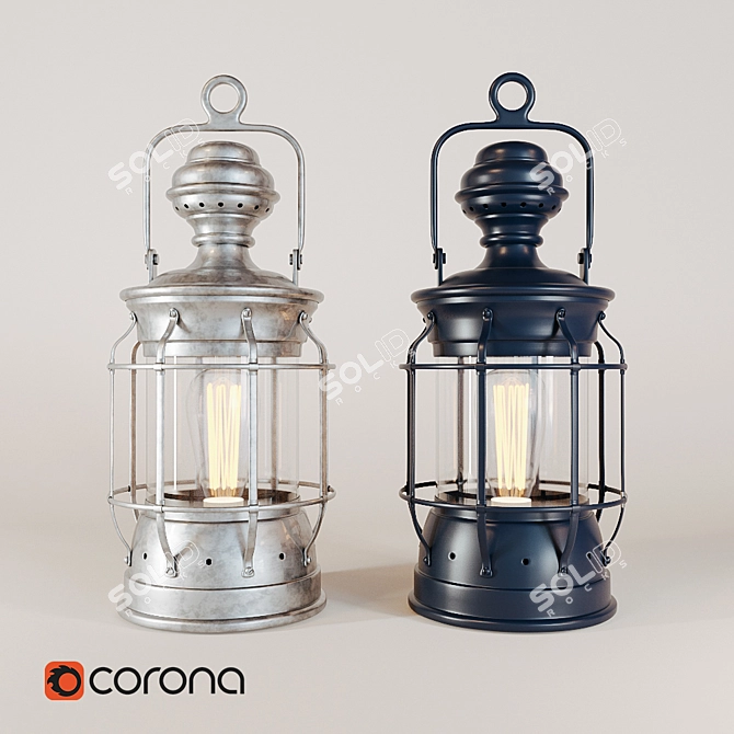 Antique Kerosene Lantern 3D model image 1