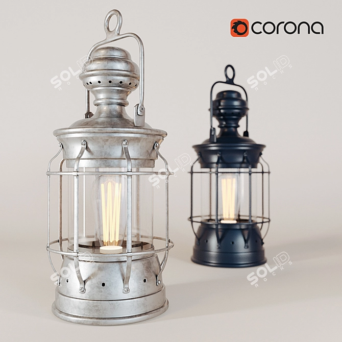 Antique Kerosene Lantern 3D model image 2