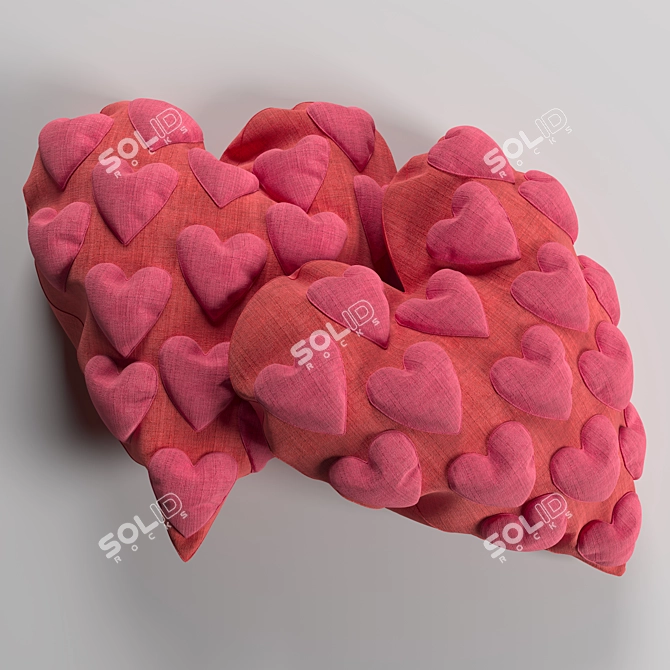 Love Nest Heart Pillows | Set of Two 3D model image 1