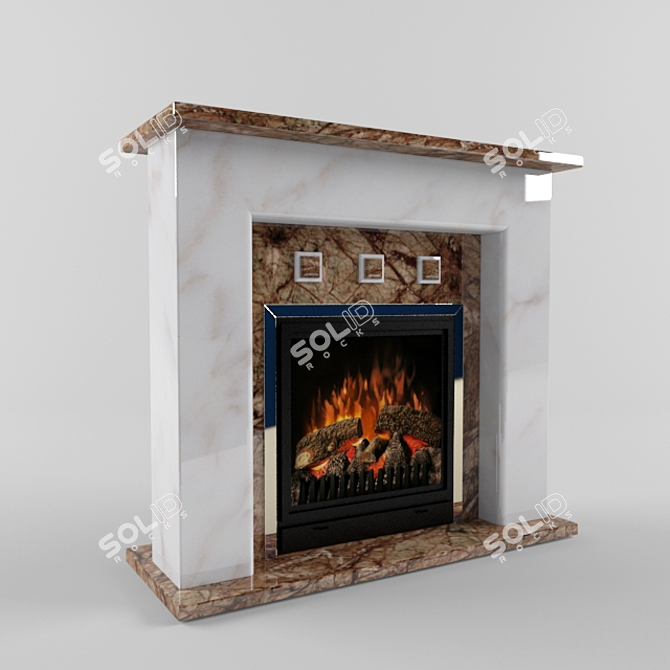 Electric Fireplace Mantel 3D model image 2