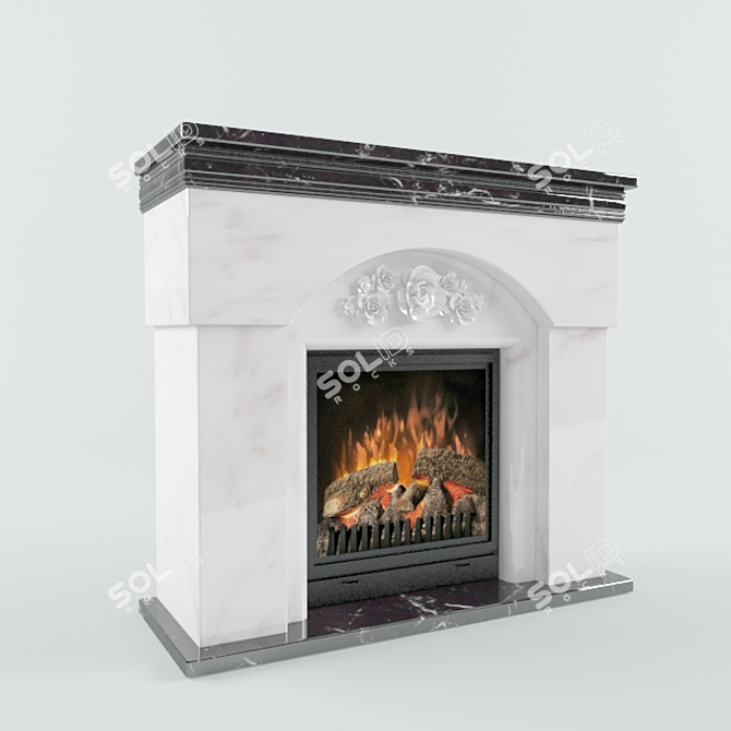 Marble Portal Electric Fireplace 3D model image 2