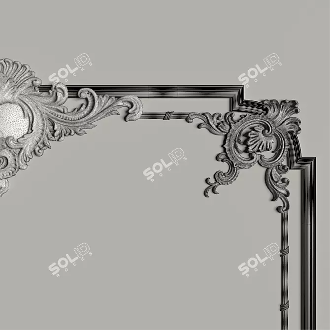 Title: Elegant Gypsum Decor Mirror 3D model image 2