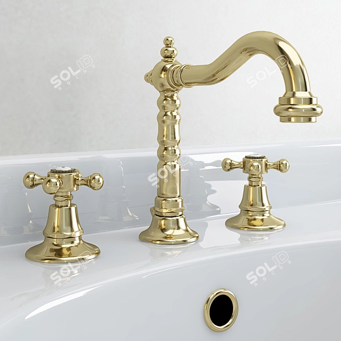 Classical Console Sink with Mixer and Siphon 3D model image 2