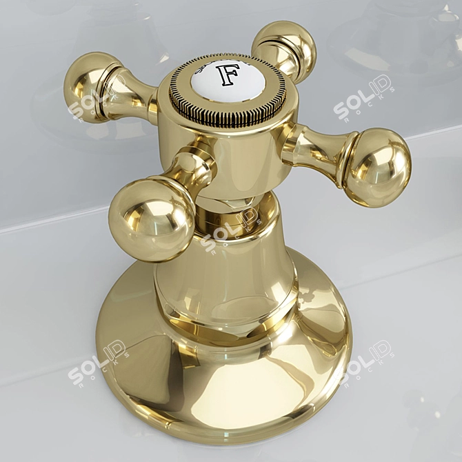 Classical Console Sink with Mixer and Siphon 3D model image 3