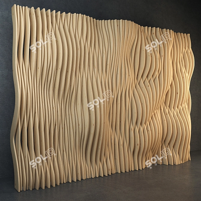 Parametric Wall Panel: Length 3m, Height 2.2m 3D model image 1