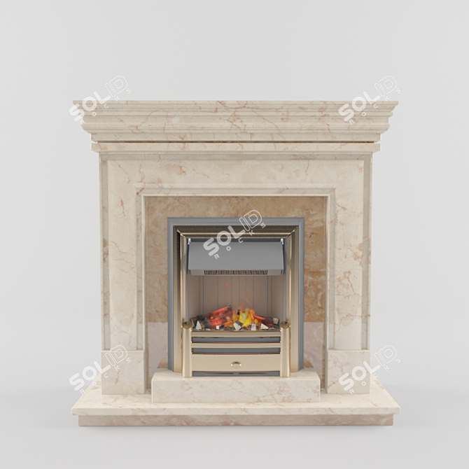 Marble Electric Fireplace 3D model image 1