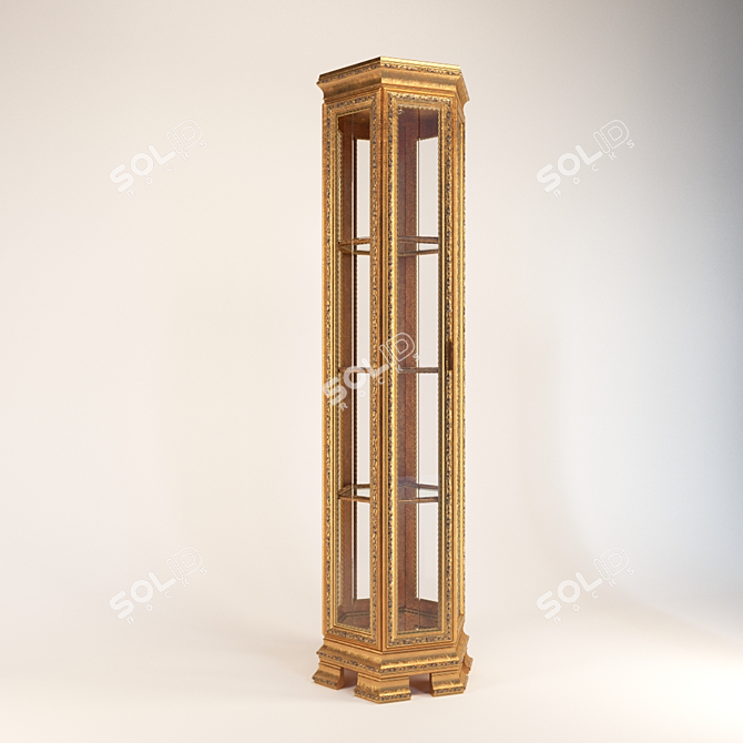 163cm Height Tall Cabinet with 21 Adjustable Shelves 3D model image 1