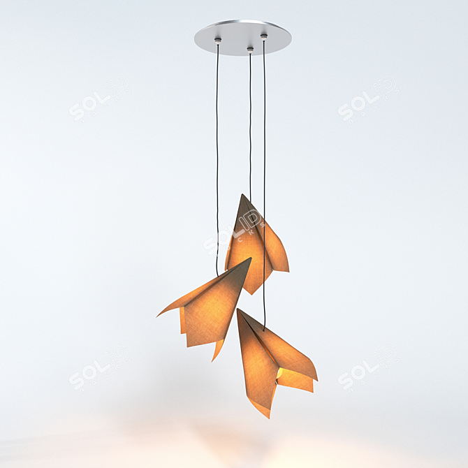 Elegant Cone Chandelier 3D model image 1