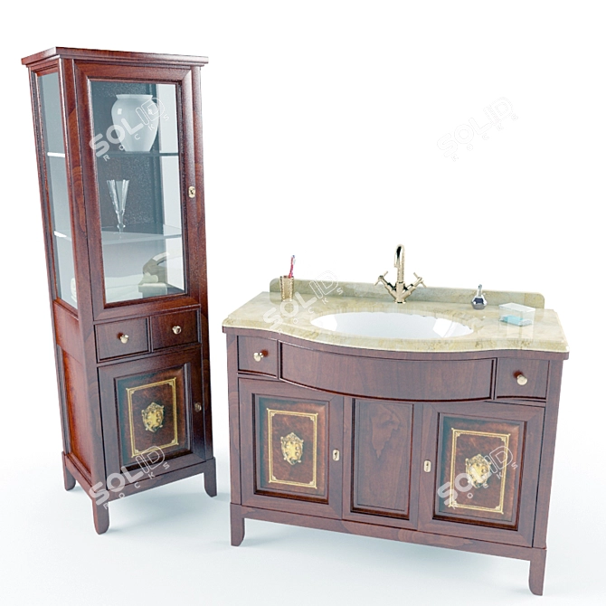 Elegant Tamigi Bathroom Furniture 3D model image 1