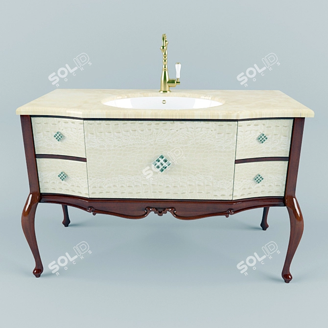 LineaTre Savoy Bathroom Vanity 3D model image 2