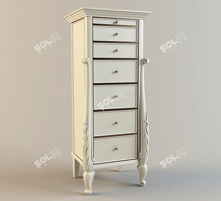 Classic Boemia Comoda - Crafted in Solid Wood 3D model image 1