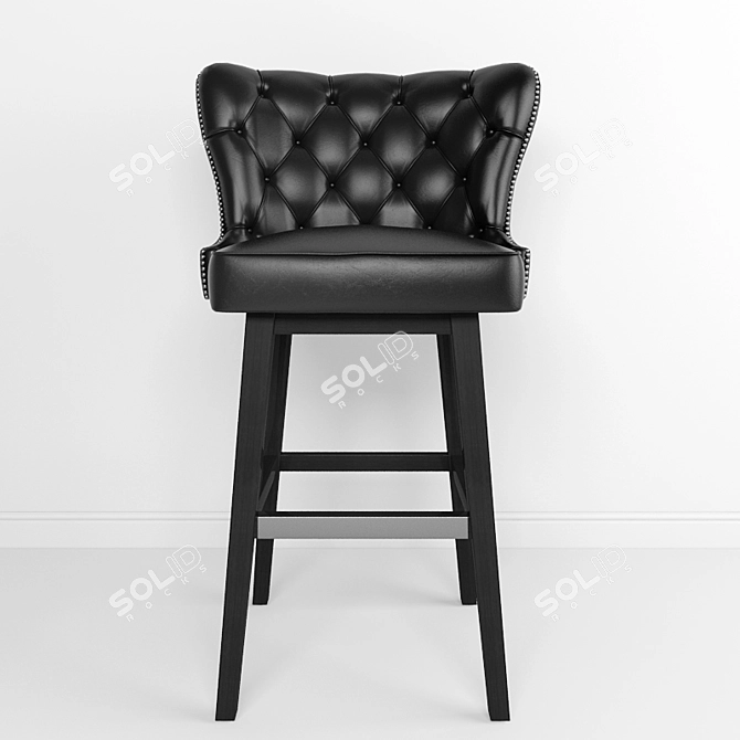 Elegant Caldwell Leather Barstool 3D model image 2