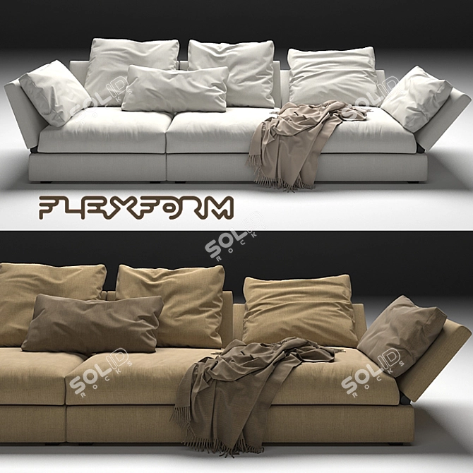 Flexform Sunny Sofa: Modern and Versatile Comfort 3D model image 1
