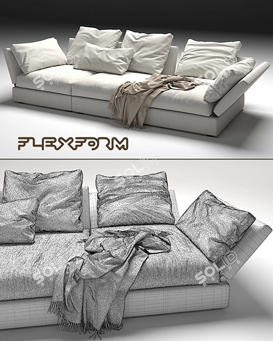 Flexform Sunny Sofa: Modern and Versatile Comfort 3D model image 3