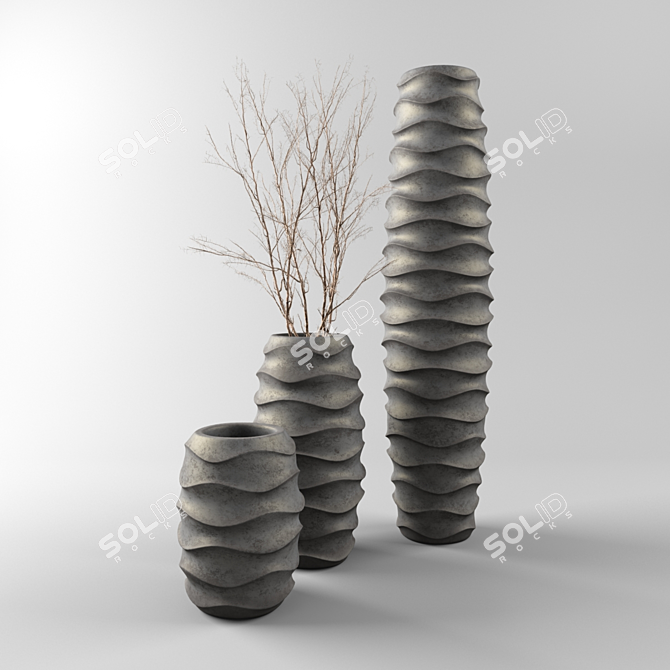 Elegant Saveri Vases 3D model image 1