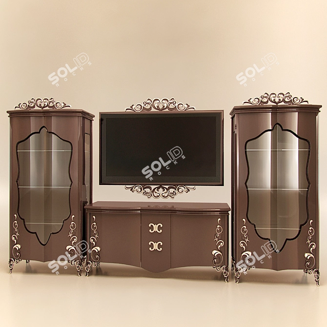 Carpanese Drawers & Cabinet + TV 3D model image 1