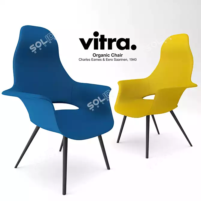 Vitra Organic Chair: Sleek and Stylish 3D model image 1