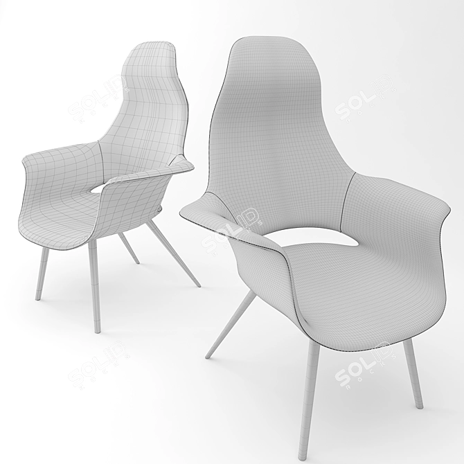 Vitra Organic Chair: Sleek and Stylish 3D model image 3