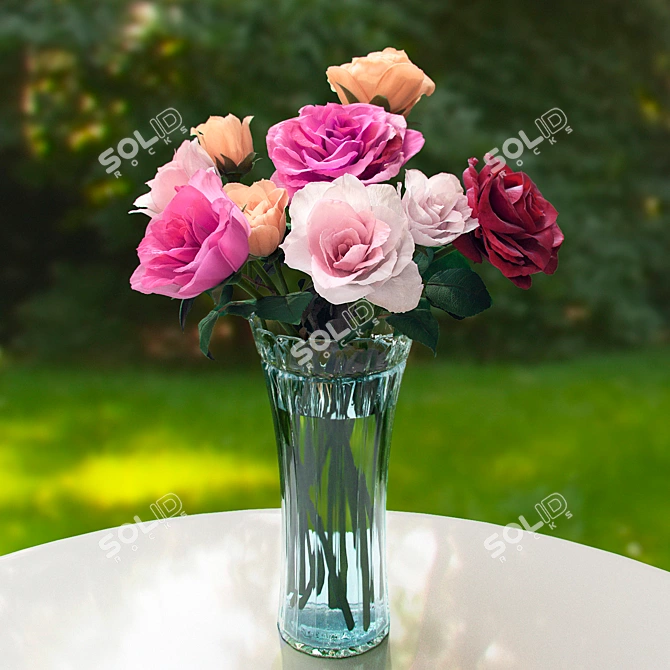 Eternal Love: Rose Bouquet 3D model image 1