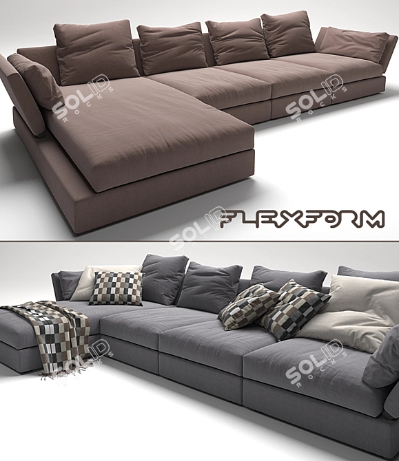 Flexform Sunny: Stylish and Spacious Sofa 3D model image 2