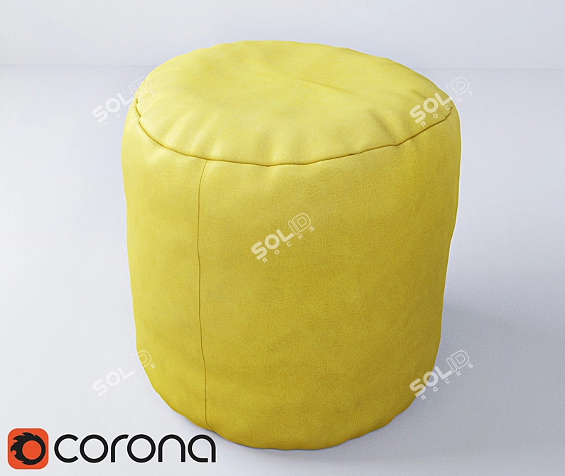 Bolzan Letti Round Pouf 3D model image 1