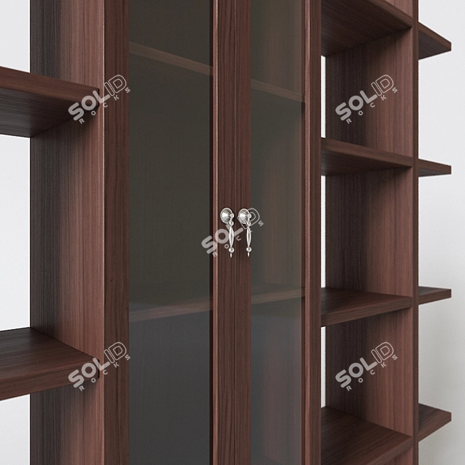 Sleek Wood Bookshelf 3D model image 2