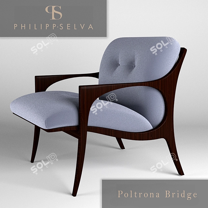 Elegant Bridge Armchair 3D model image 1