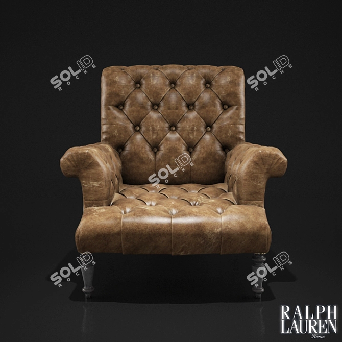 Ralph Lauren Tufted Velvet Chair 3D model image 1