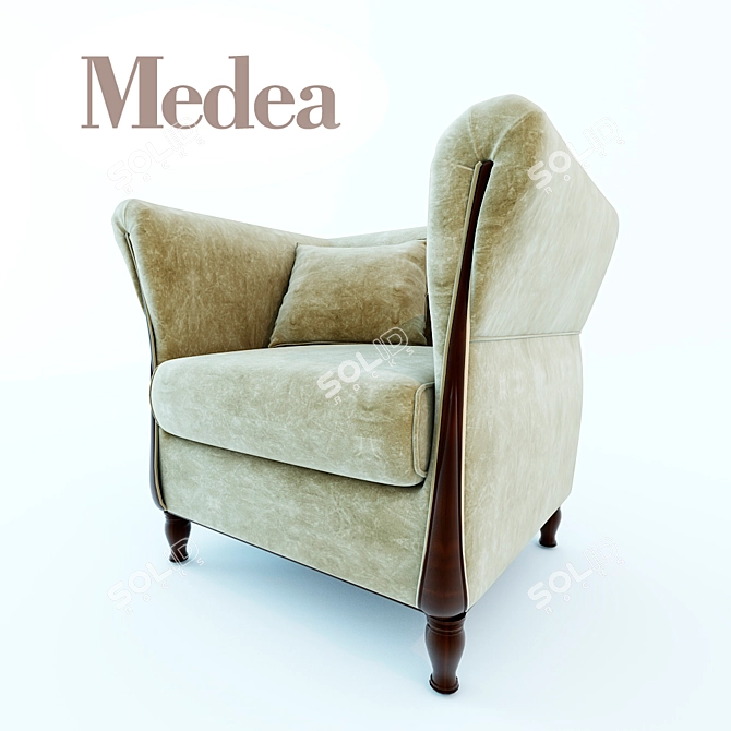 Elegant Armchair Medea 3D model image 1