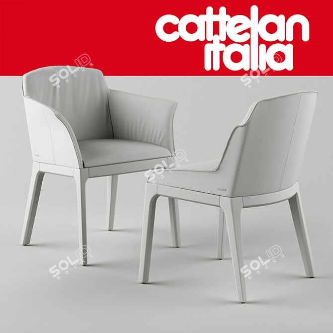 Elegant Musa Chair: Ashwood Frame, Custom Upholstery 3D model image 3