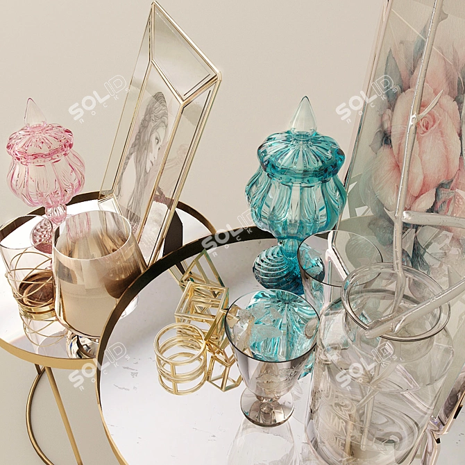 Zara Home Accessory Set: Tables, Glassware, Vases, and More 3D model image 2