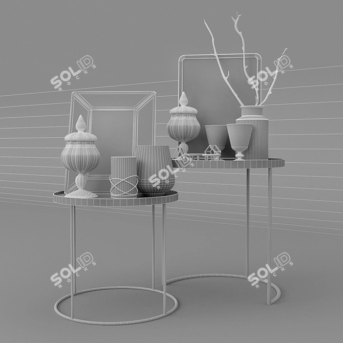 Zara Home Accessory Set: Tables, Glassware, Vases, and More 3D model image 3