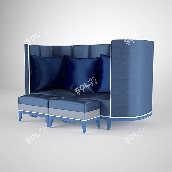 Elegant Comfort Sofa 3D model image 1