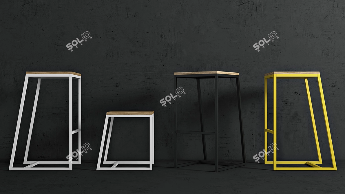 Horizon - Modern Bar Stools 3D model image 2