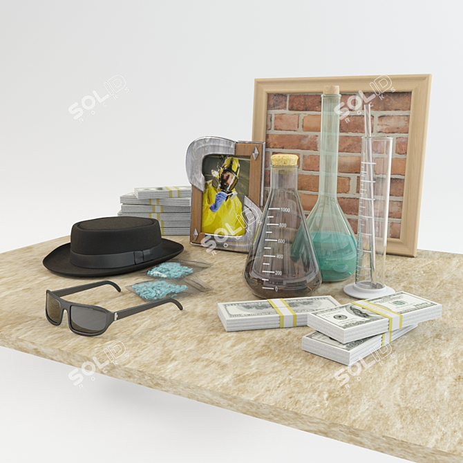 Heisenberg-inspired Set: Authentic Sizes & Textures 3D model image 1