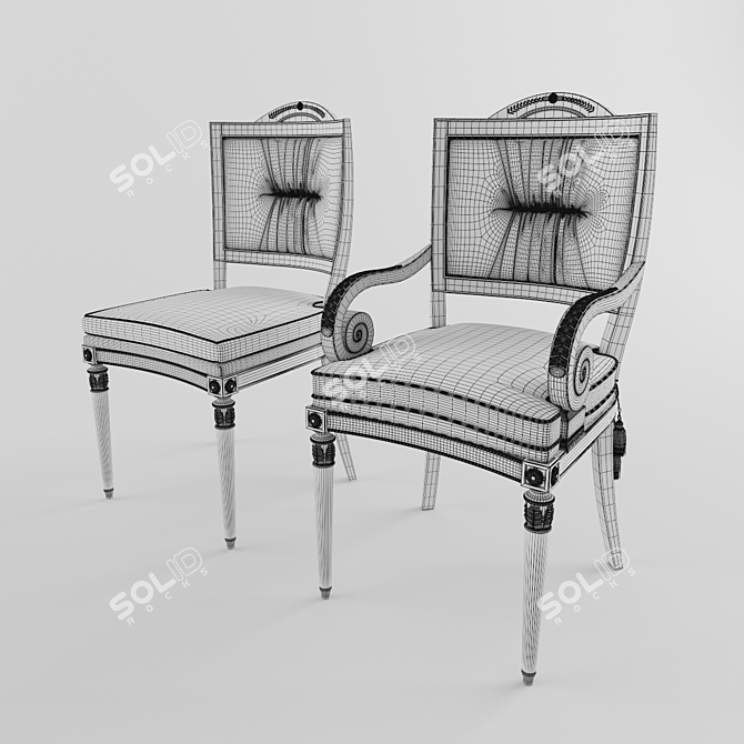 Italian Firenze Chair: Elegant and Timeless 3D model image 2