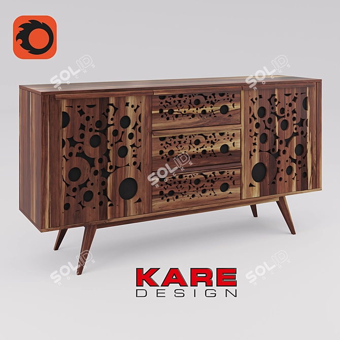 Stunning Perforated Wood Chest by KARE 3D model image 1