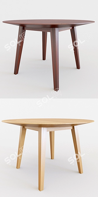 Scandinavian Geometric Dining Table 3D model image 3