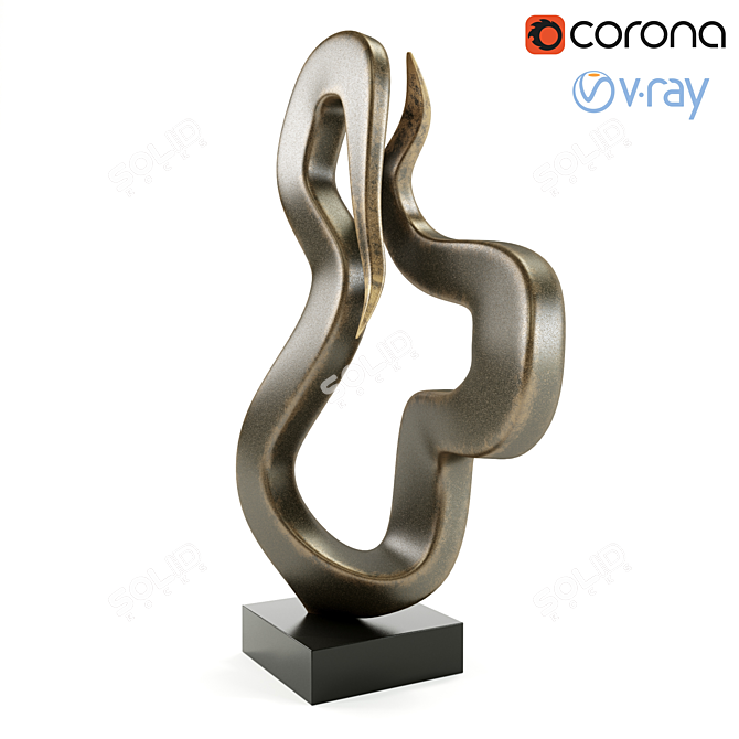 Cosmo Bronze Table Sculpture | 77 cm Height 3D model image 1