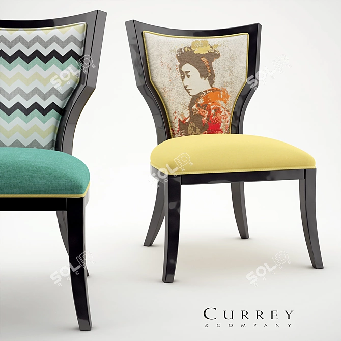 Elegant Currey Garbo Armchair 3D model image 1