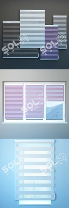 Day and Night Blinds: 4 Sizes Available 3D model image 1