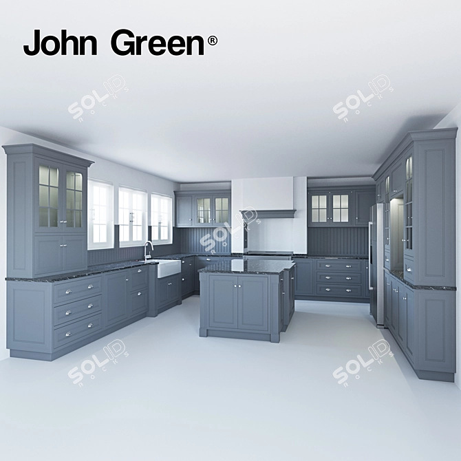 Minimalistic Kitchen Christie: Sleek Design by John Green 3D model image 1