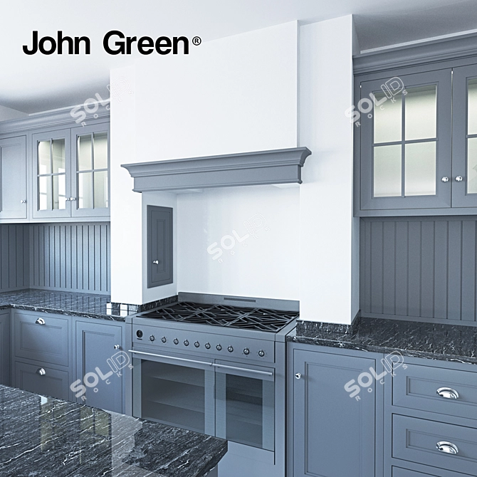 Minimalistic Kitchen Christie: Sleek Design by John Green 3D model image 2