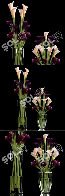 Elegant Purple Calla Lily 3D model image 1